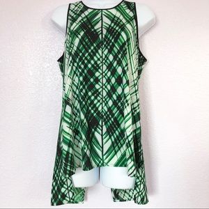 Vince Camuto | Green Palm Print tank/ Blouse -SM